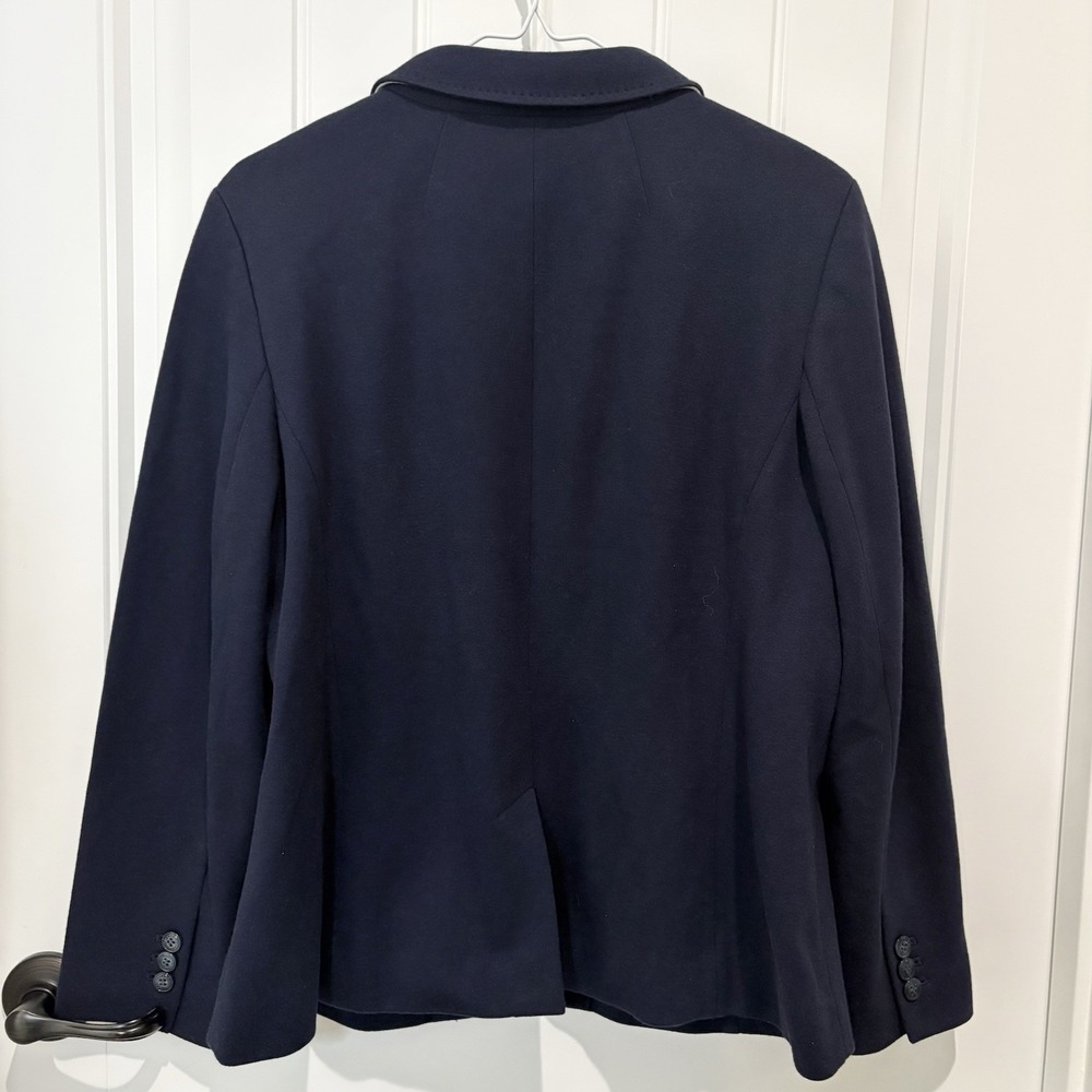 Talbots Aberdeen Blazer Jacket Plus Petite 16 Navy Blue Knit Academia Career - Picture 9 of 9